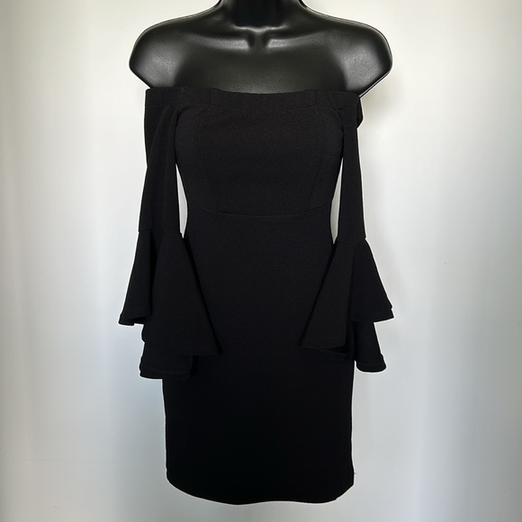 TEEZE ME Off-The-Shoulder Bodycon Dress Black Juniors size 0, Women’s XXS - Picture 5 of 16